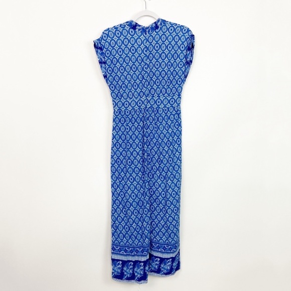 MINKPINK Blue Floral Kimono Faux Wrap Maxi Dress - Picture 3 of 6